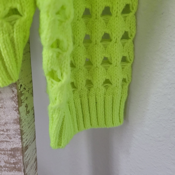 WISPR Pointelle Silk-Blend Neon cardigan Sz Med - Picture 6 of 9